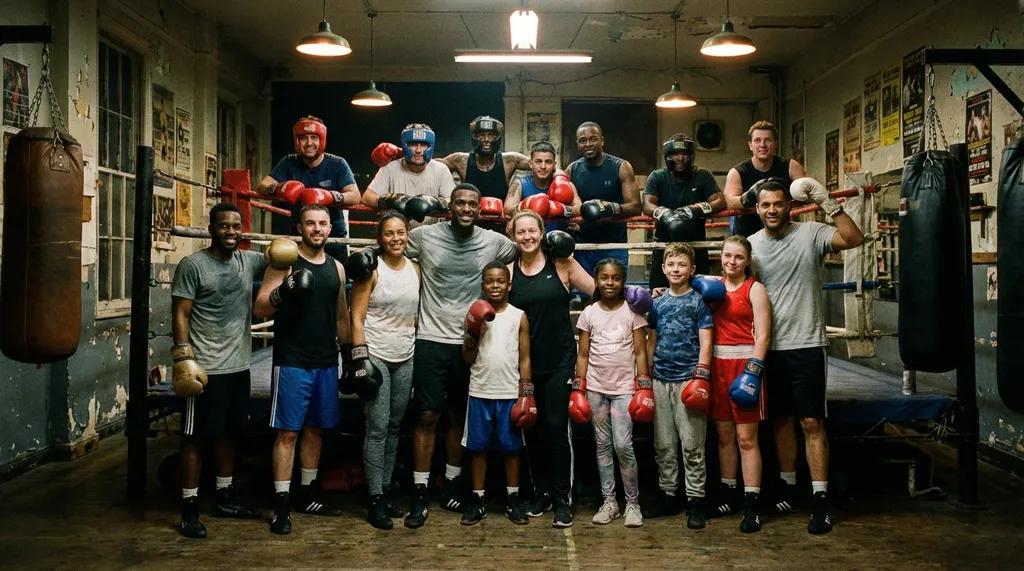 Team photo at Honour and Glory Boxing Club