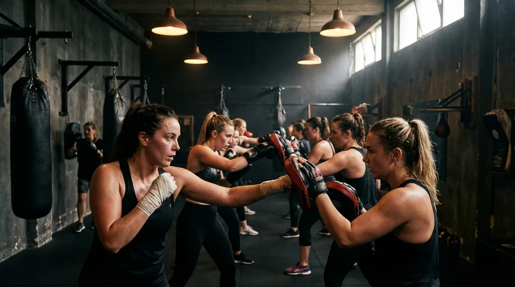 Women's boxing class at Honour and Glory Boxing Club