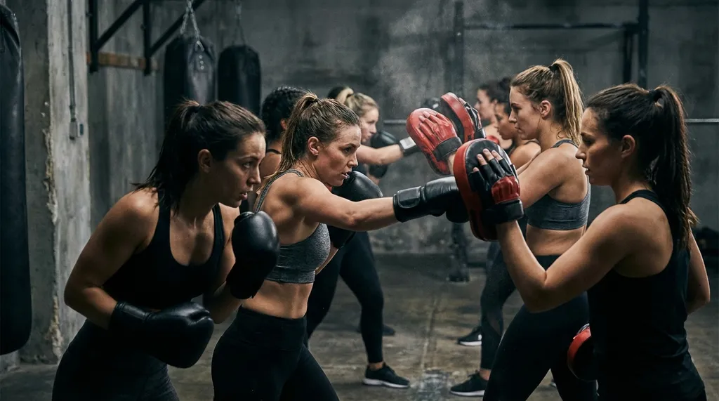 Women's boxing class at Honour and Glory Boxing Club