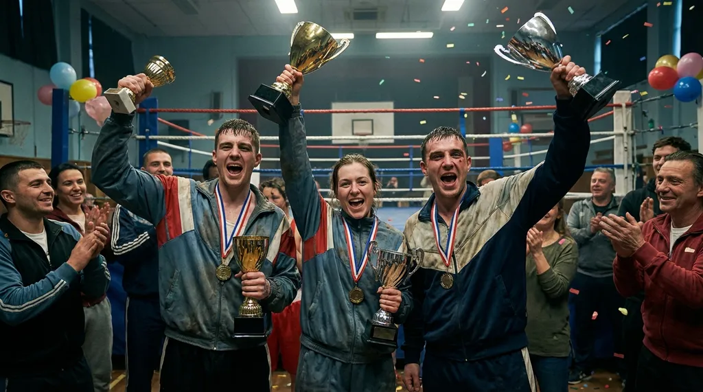 Trophy winners at Honour and Glory Boxing Club