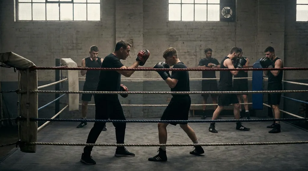 Team in ring at Honour and Glory Boxing Club