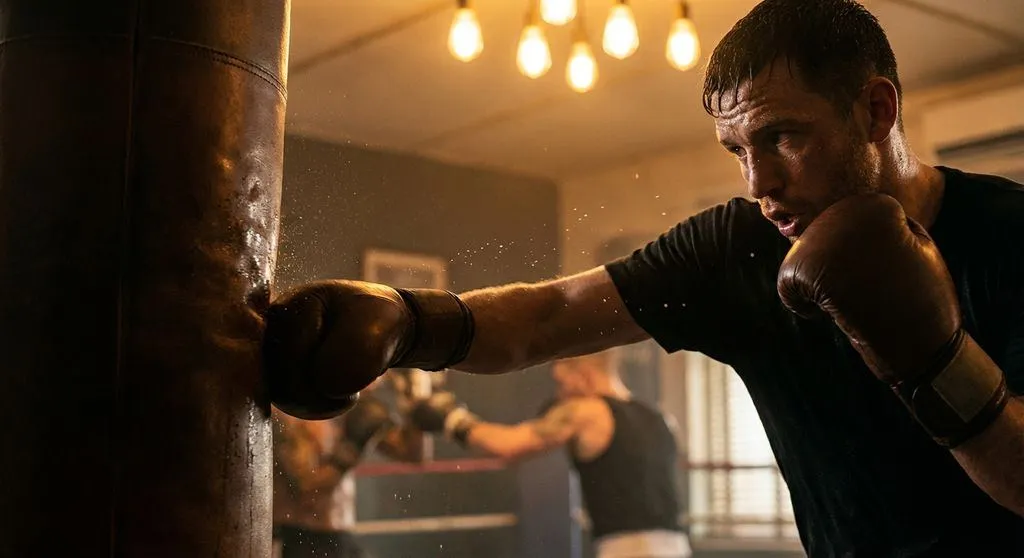 Undercard fighters warming up backstage ahead of a packed UK boxing show