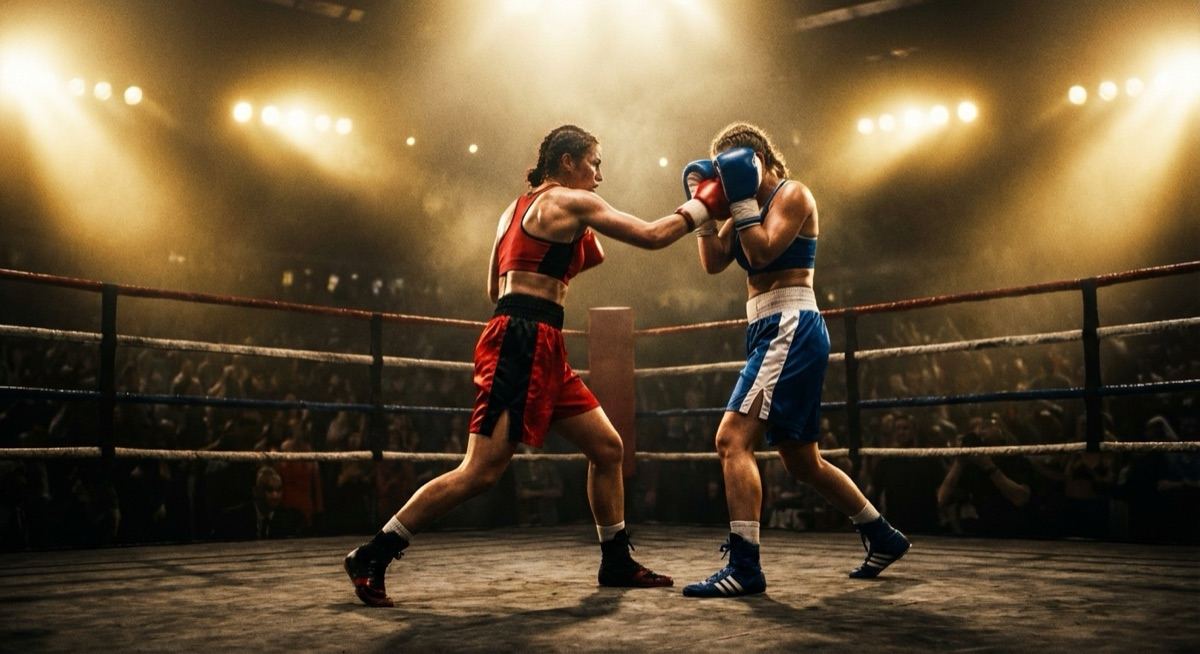 Women's boxing under the arena lights