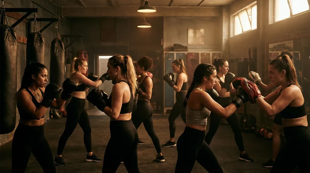 Women's boxing class at Honour and Glory Boxing Club