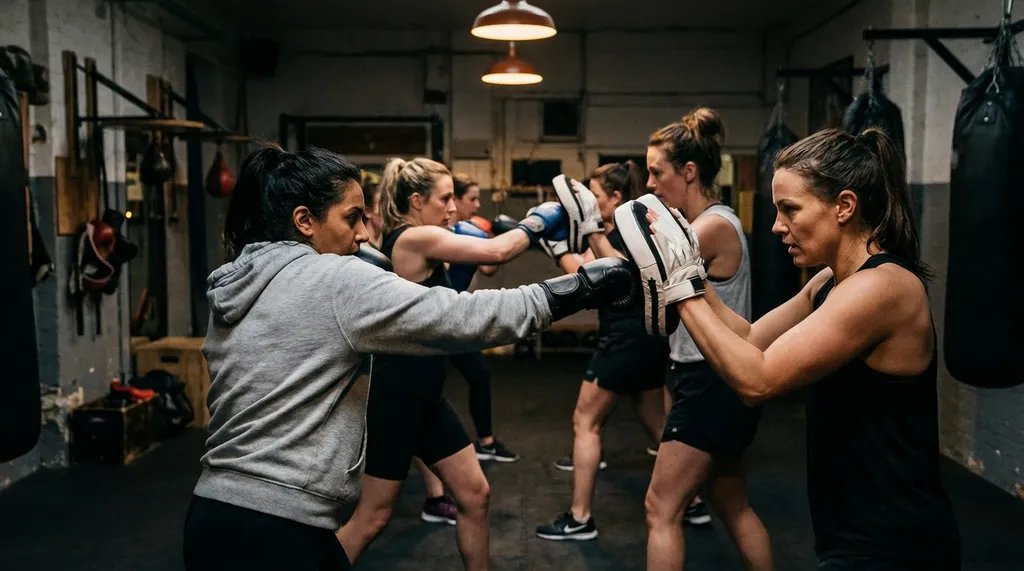 Women's boxing class at Honour and Glory Boxing Club
