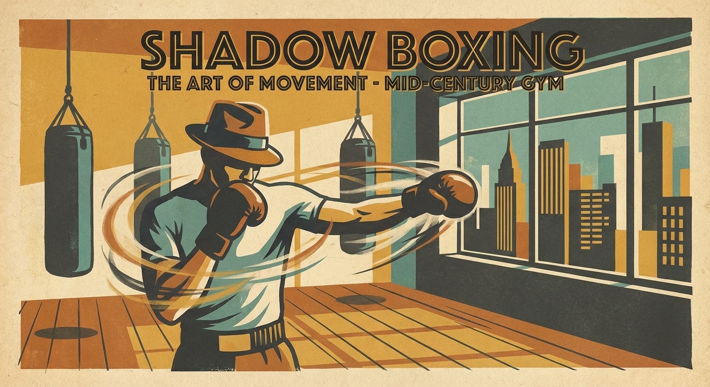 Shadow boxing with fast hand movements