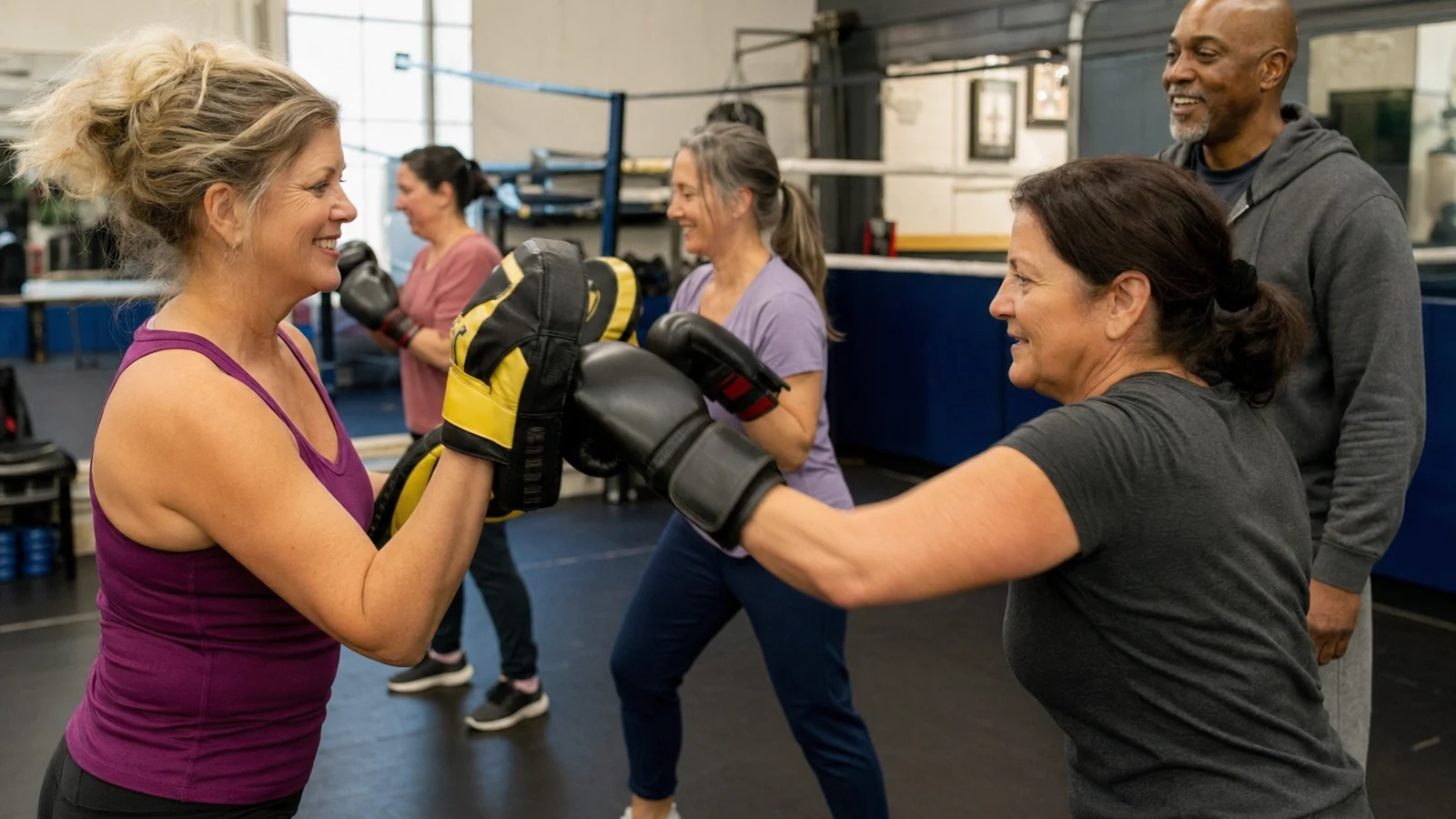Women's boxing class at Honour and Glory Boxing Club
