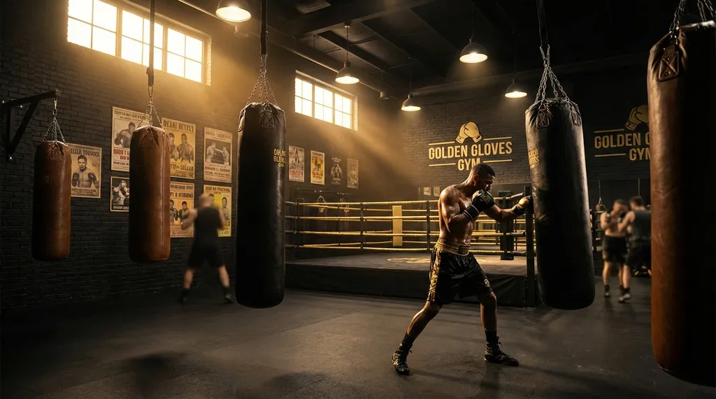 Team in ring at Honour and Glory Boxing Club