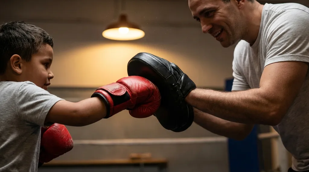 Young boxer training with focus and technique at a boxing gym