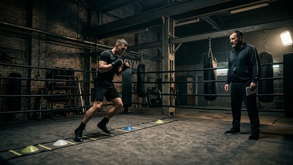 Boxing footwork drill at Honour and Glory, Kidbrooke
