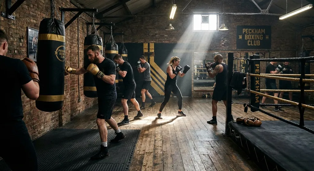 Adult beginner learning boxing technique at Honour and Glory Boxing Club Kidbrooke south east London