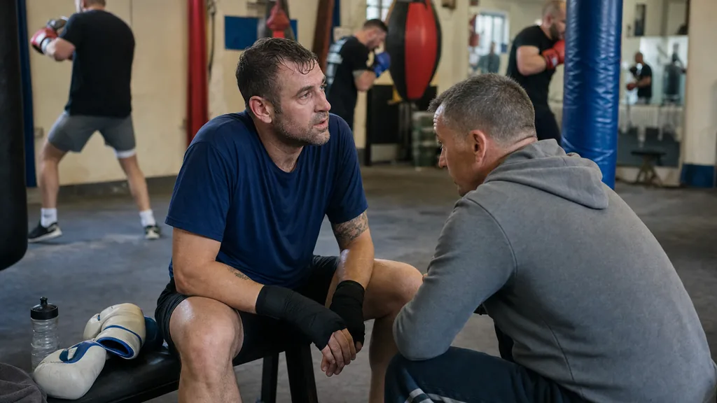 Coach holding pads for controlled beginner boxing work