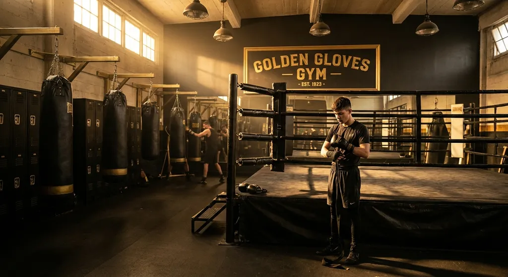 Young boxers training inside a community gym