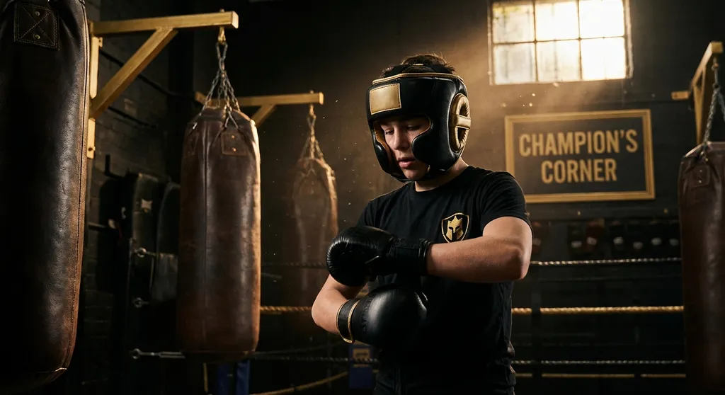 Young boxers competing at an amateur boxing event