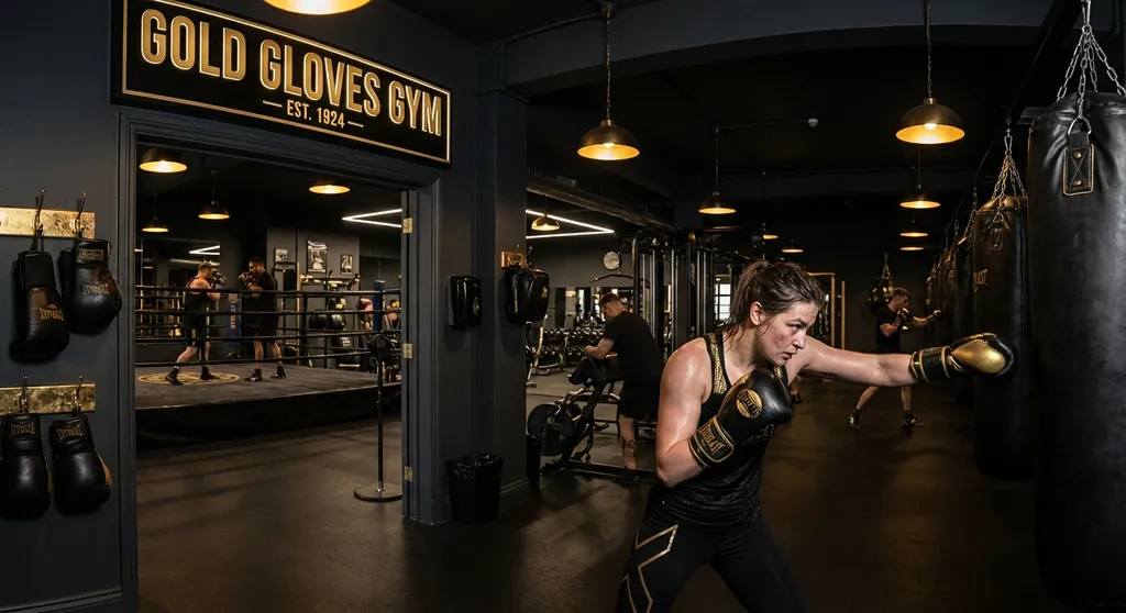 Women training together in a boxing class