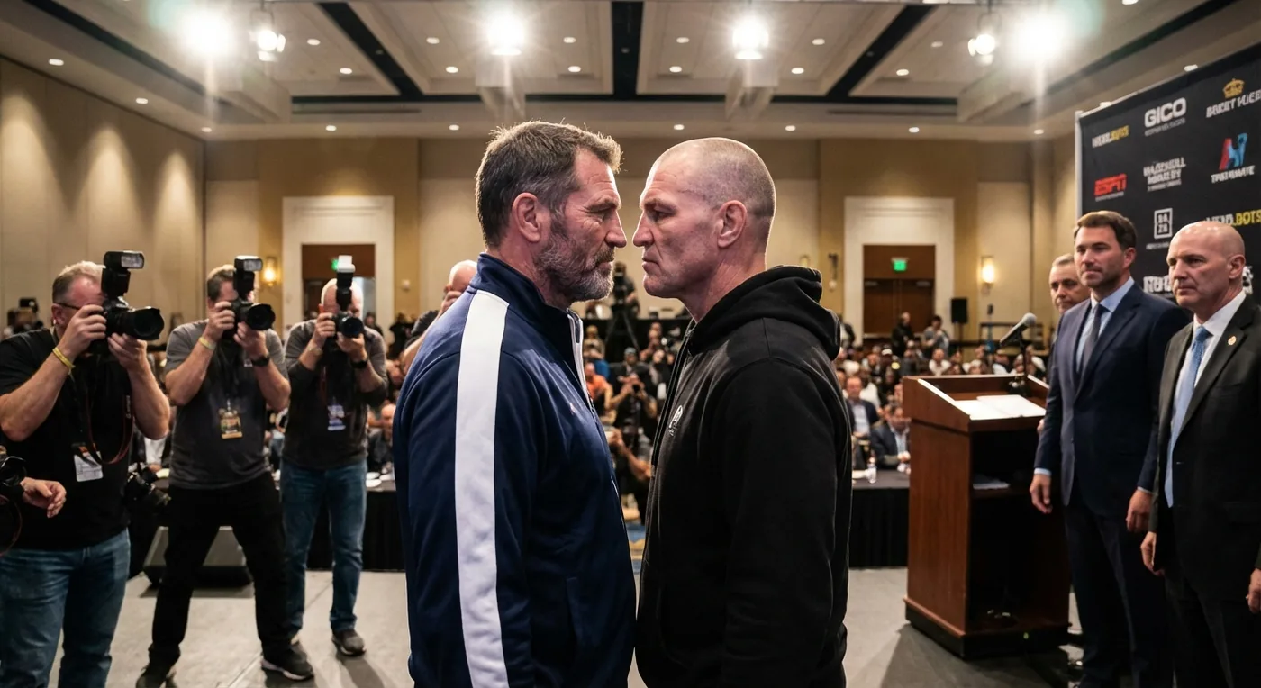 Mayweather and Pacquiao facing off at the weigh-in