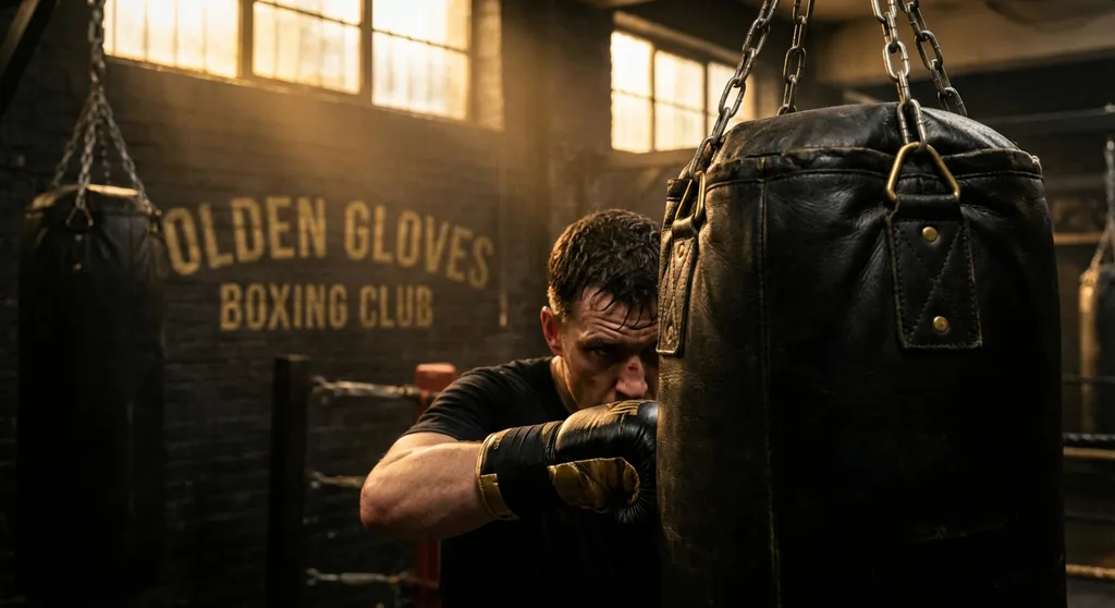 Boxers gathered beside a boxing ring