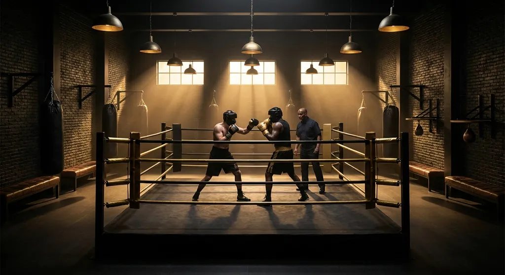 Boxers gathered as a team inside a gym