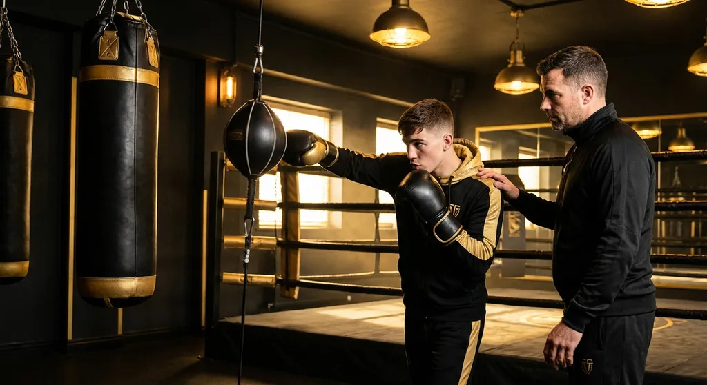 Young boxer at Honour and Glory Boxing Club in SE London