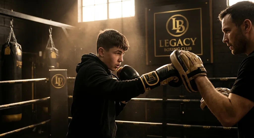 Young boxers competing at an amateur boxing event