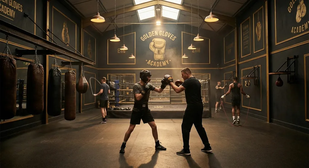 Young boxers training inside a community gym