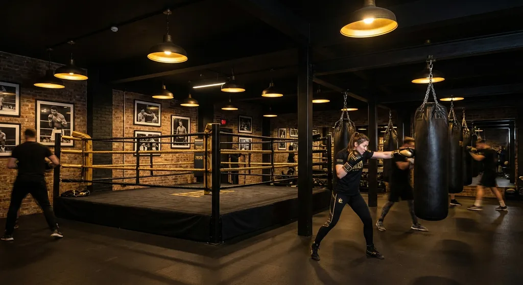 Women training together in a boxing class