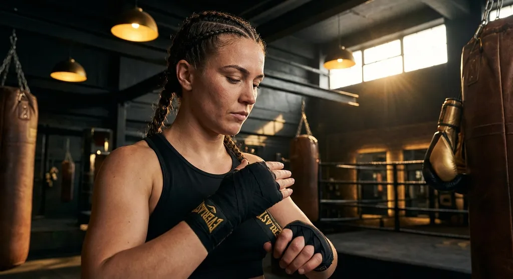 Women's boxing class in action