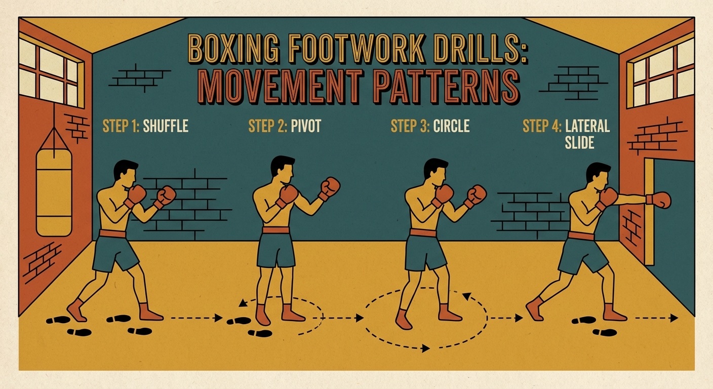 Boxer practicing footwork drills