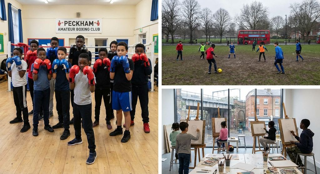 Children doing various after-school activities in south-east London - boxing, fo