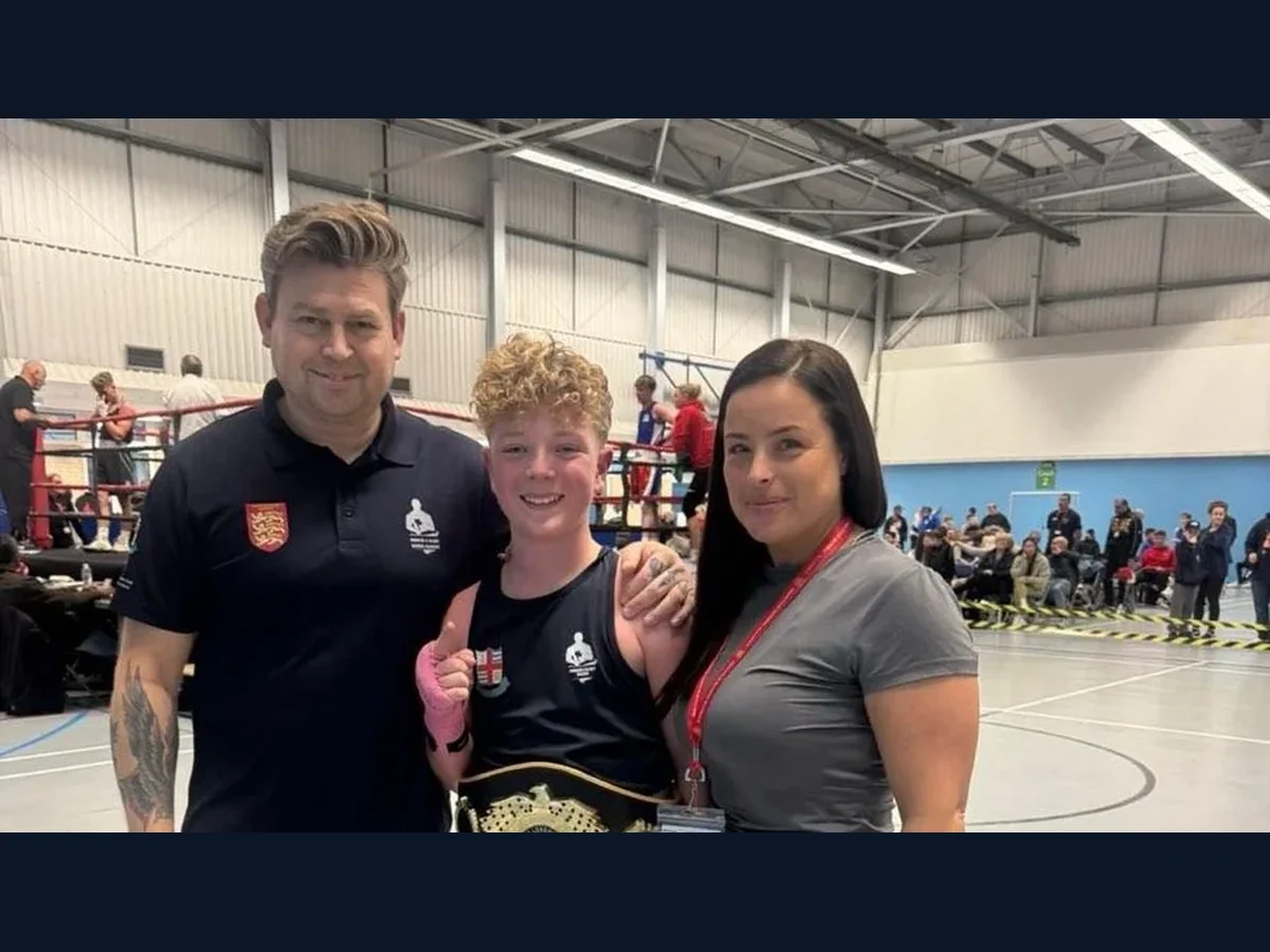 Caleb with his South London Belt Championship belt after winning for Honour and Glory