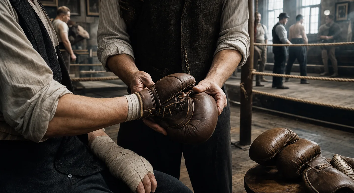 Victorian gloved boxing ring showing the shift from prize fighting to modern rules