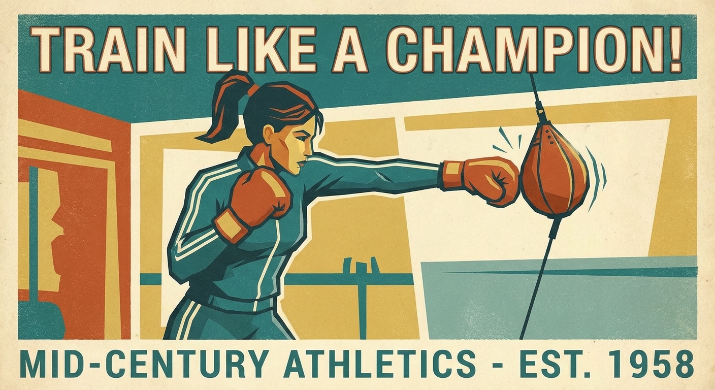 Fit athletic woman boxer training with lean toned physique