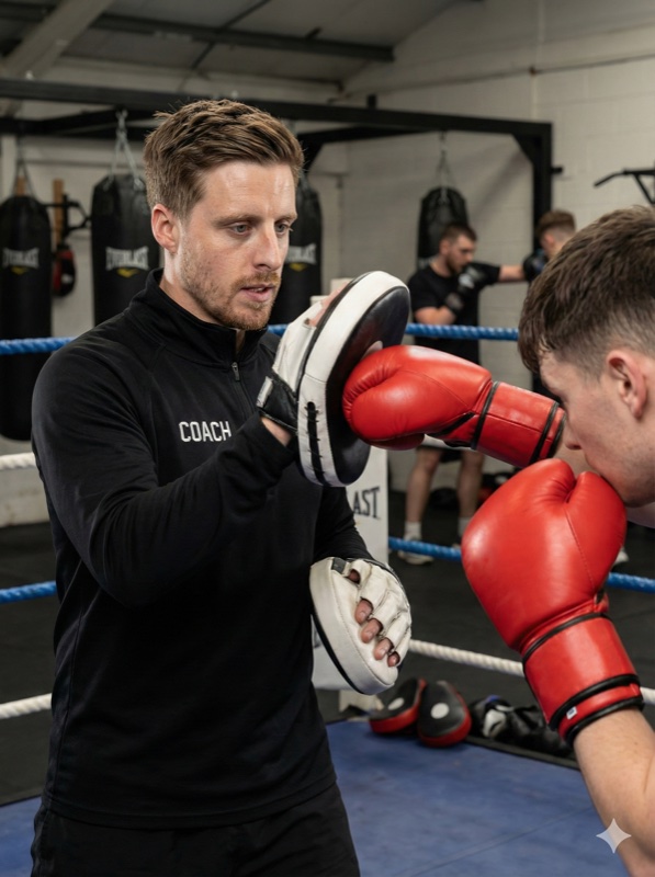 Jon coaching on the mitts