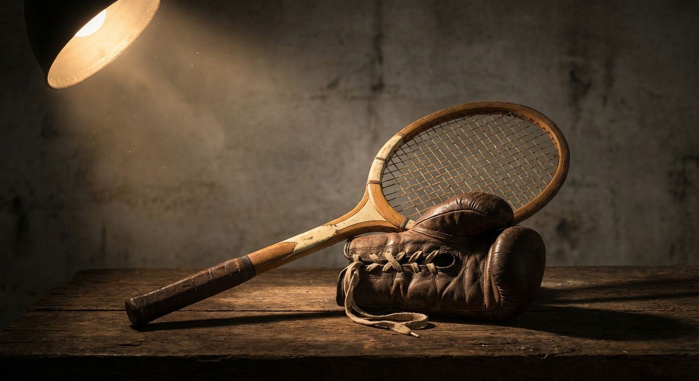 Boxer training on pads compared with tennis player mid-rally on a London court