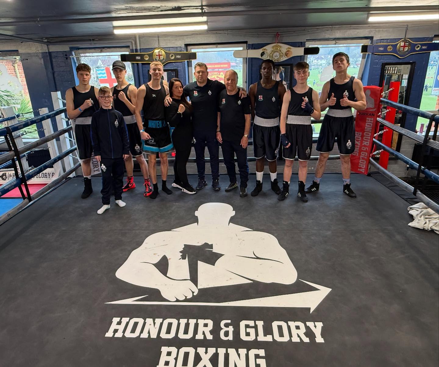 Honour & Glory team photo in the ring