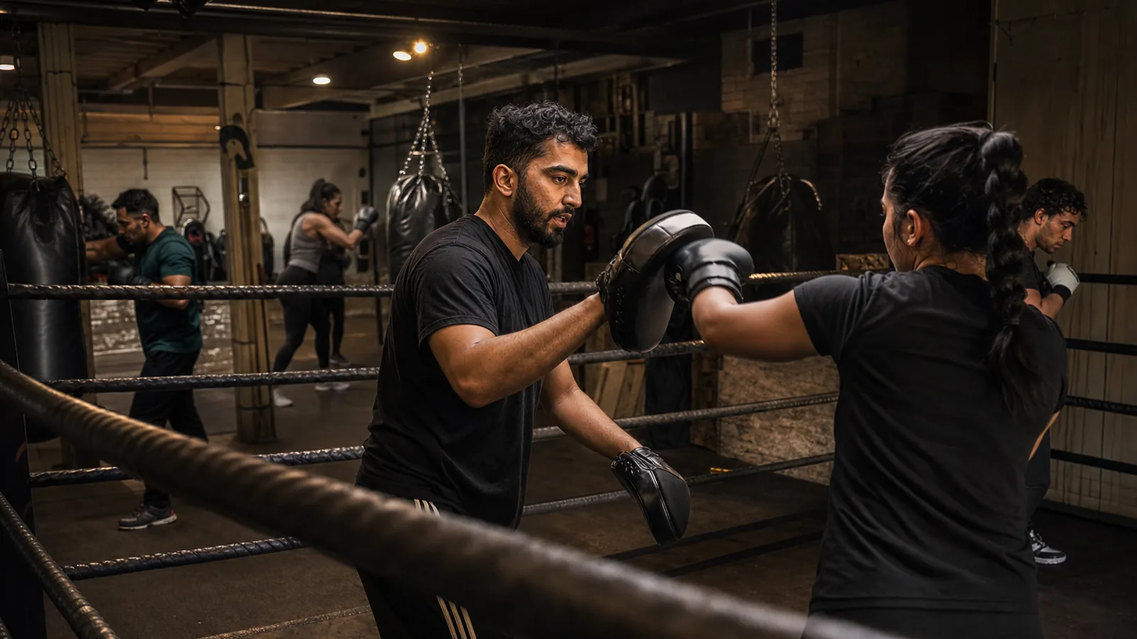 Adult beginner boxing padwork at Honour and Glory near Lewisham