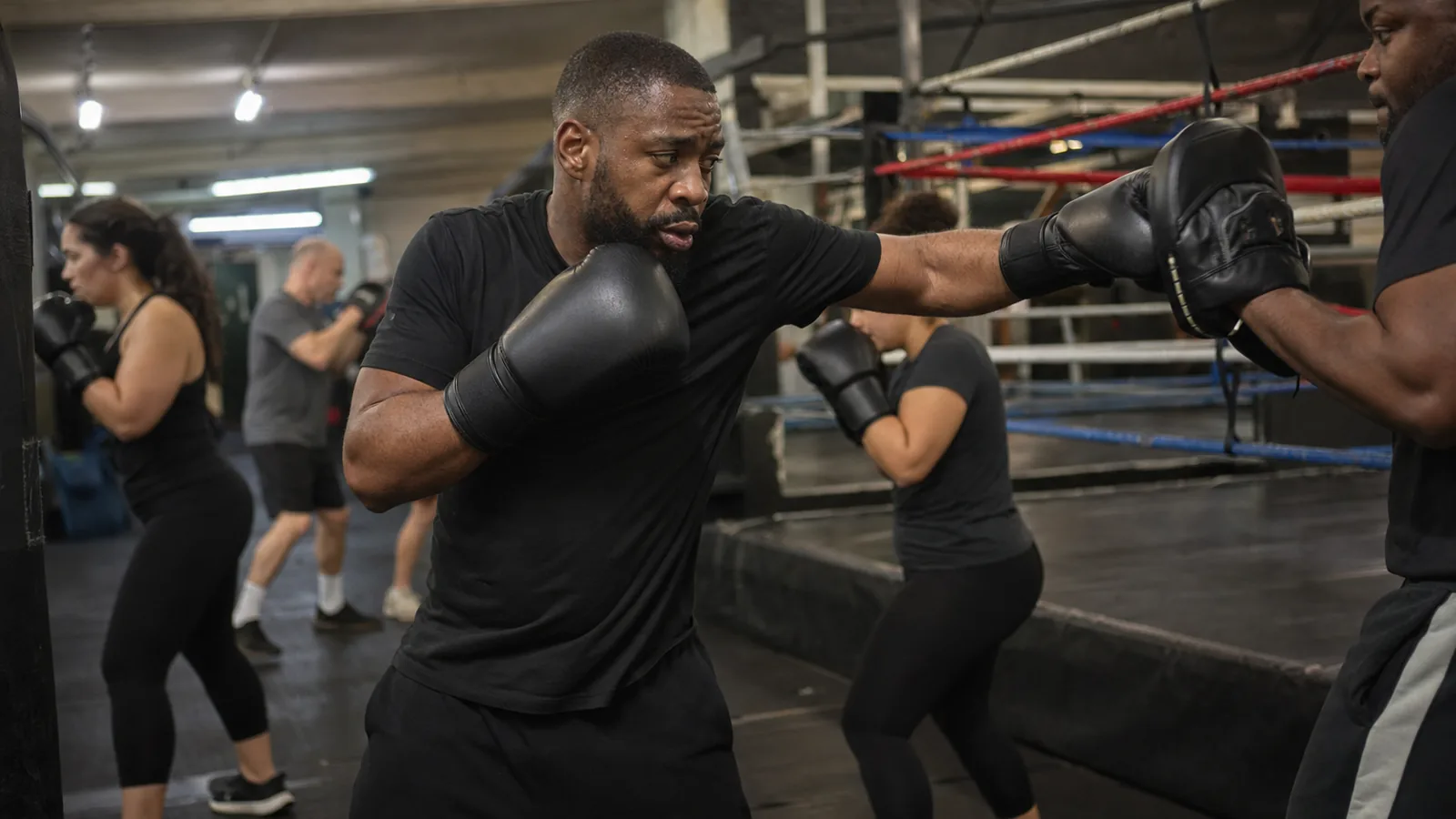 Adult beginner boxing padwork at Honour and Glory near Eltham