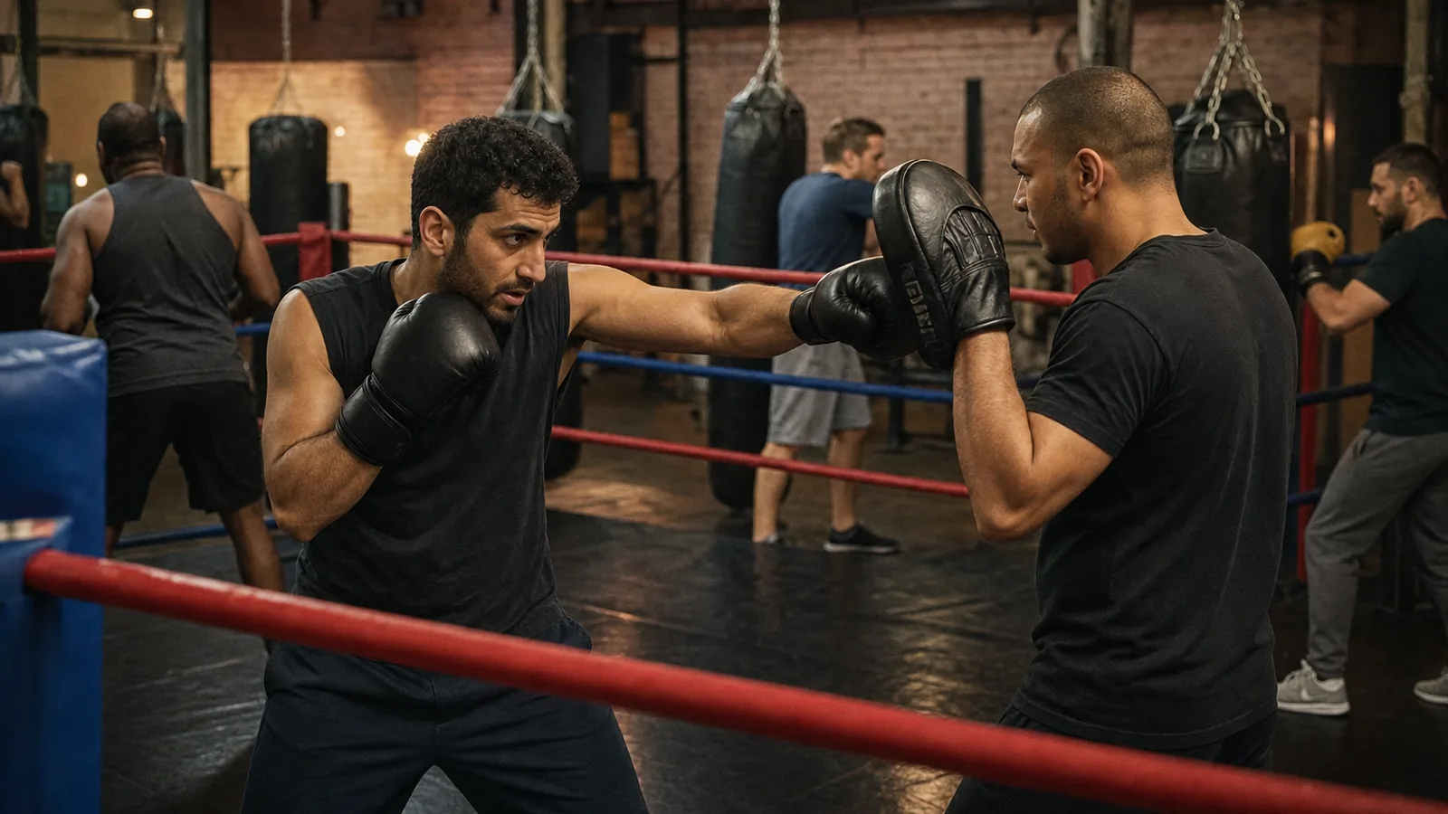 Adult beginner boxing padwork at Honour and Glory near Sydenham