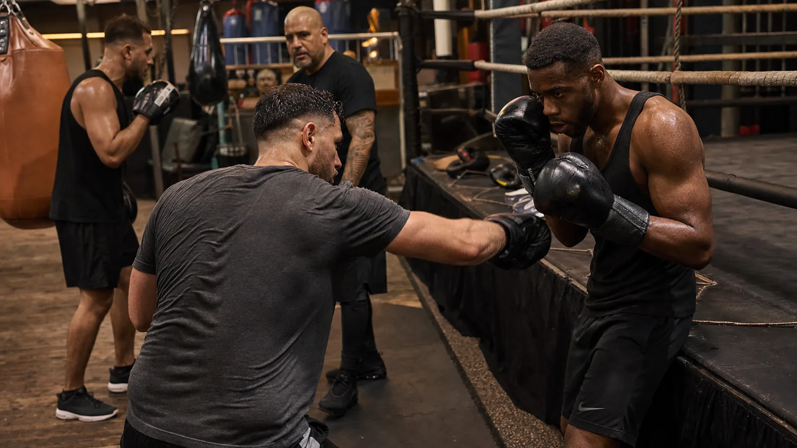 Team training at Honour and Glory Boxing Club near Hither Green