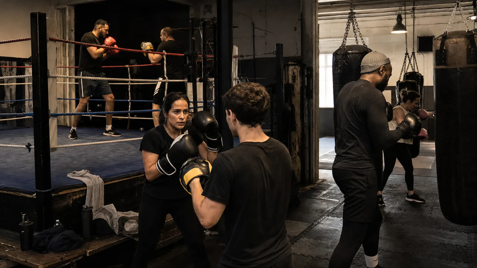 Adult boxing class training at Honour and Glory for Abbey Wood visitors