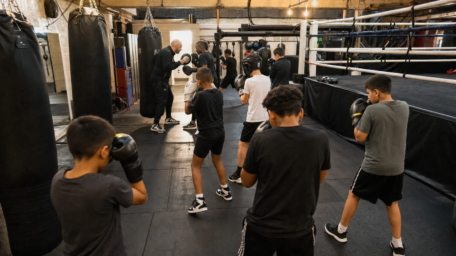 Junior boxing coaching at H&G