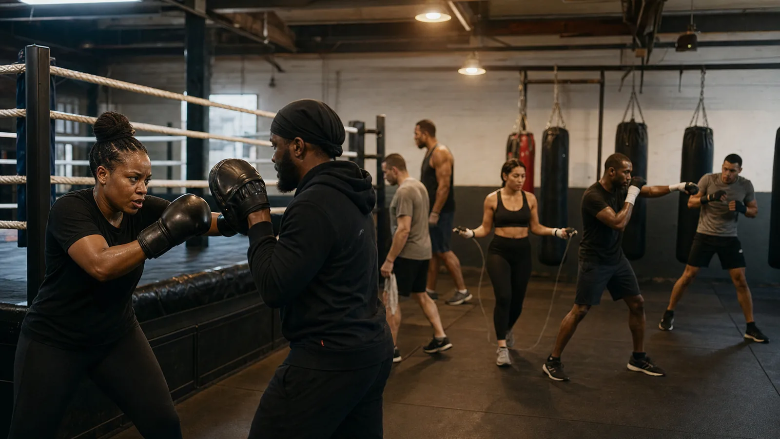 Community boxing class at Honour and Glory for Blackfen visitors choosing the Kidbrooke gym