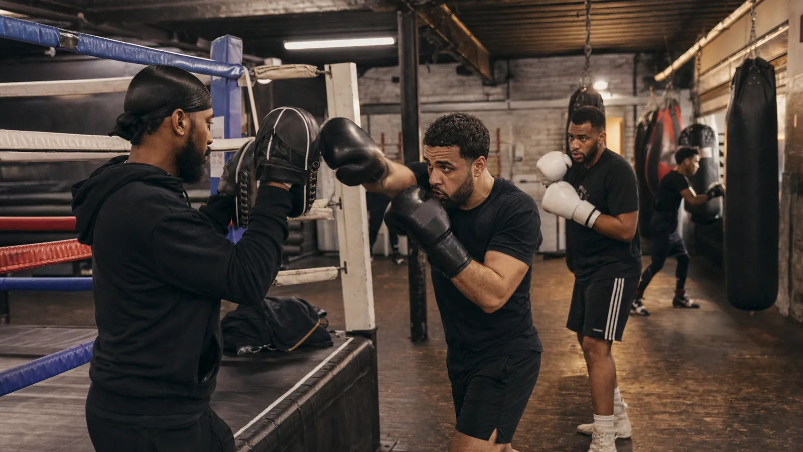 Boxing fitness class using pads and movement at Honour and Glory near West Wickham