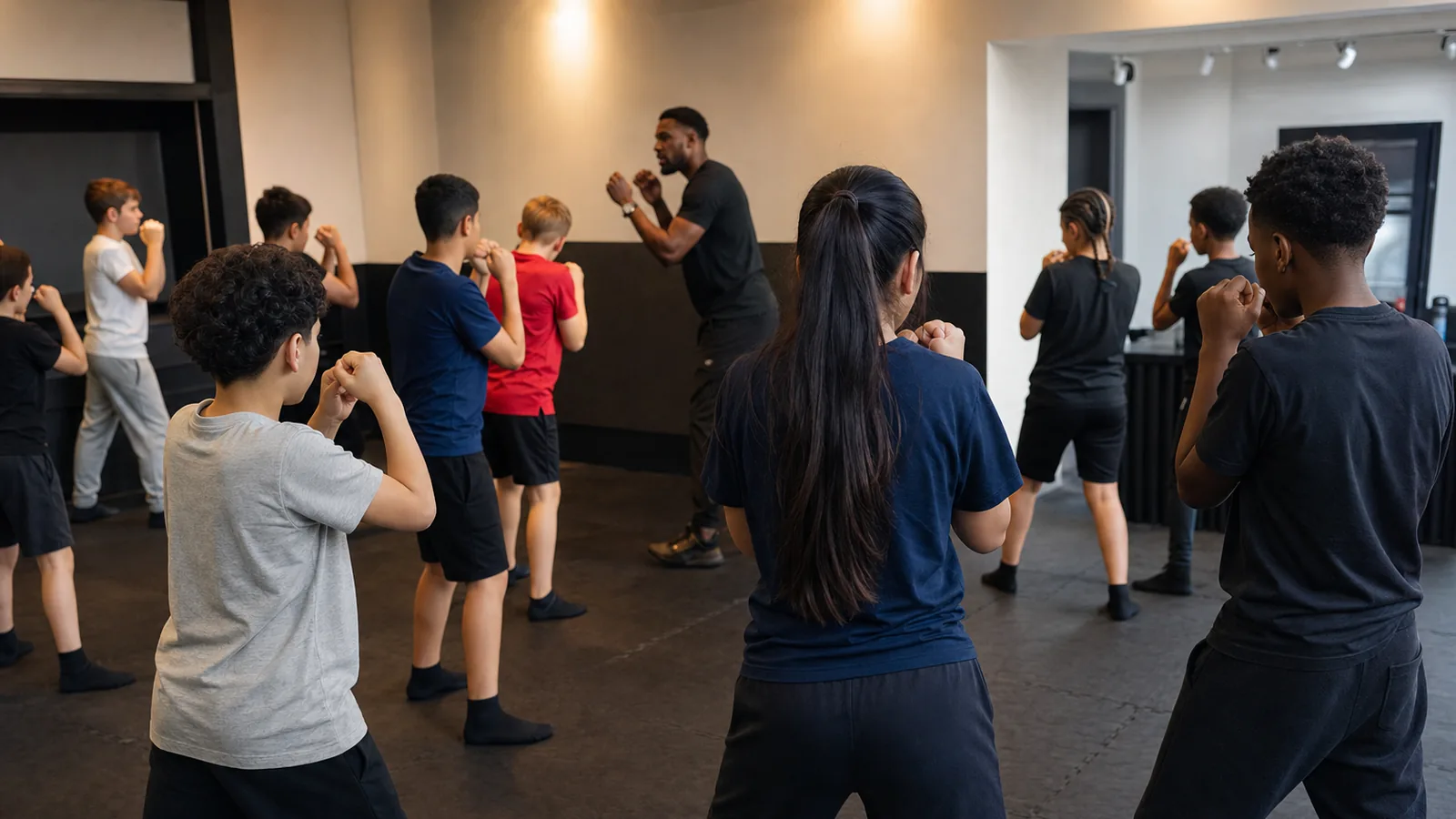 Junior boxing class training with supervised drills for Thamesmead families