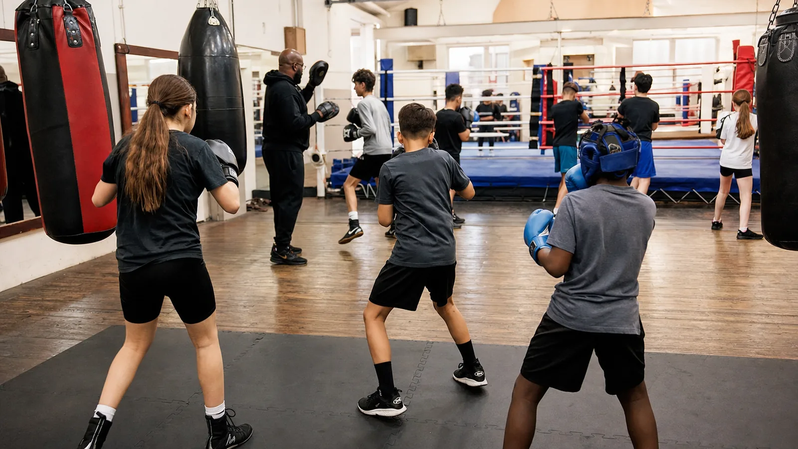 Supervised junior boxing class at Honour and Glory near Greenwich