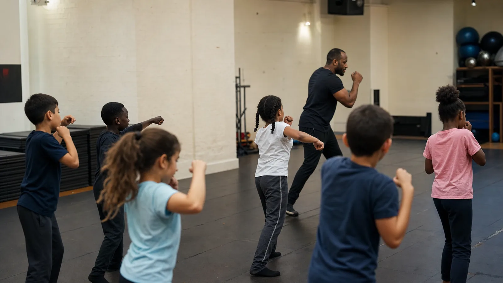 Junior boxing class training with supervised drills near Sydenham