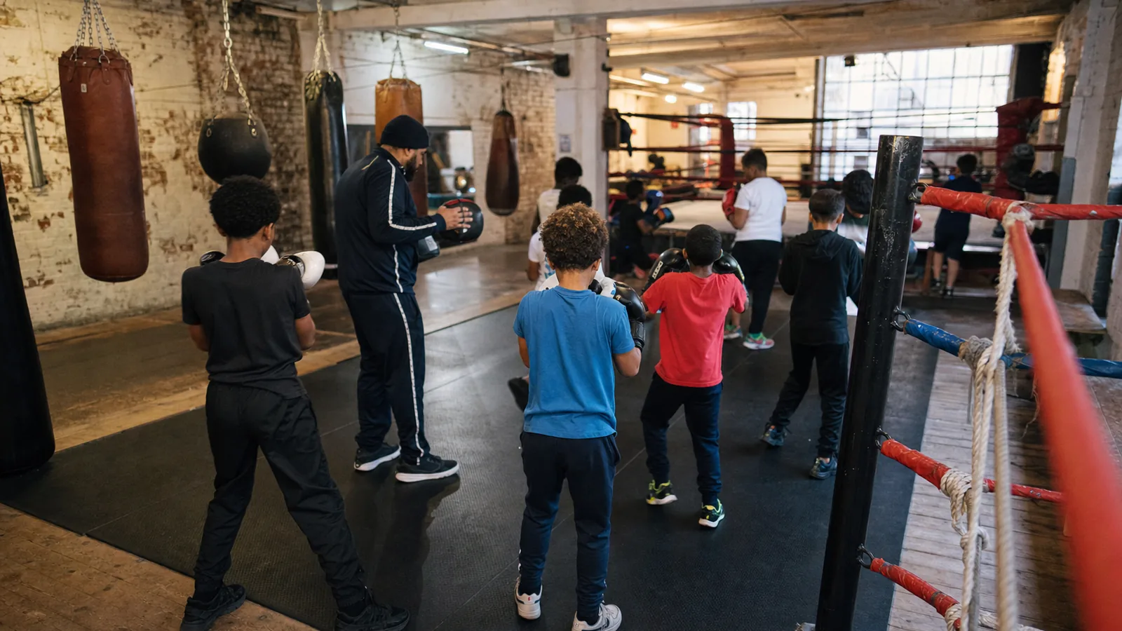 Supervised junior boxing class at Honour and Glory near Brixton