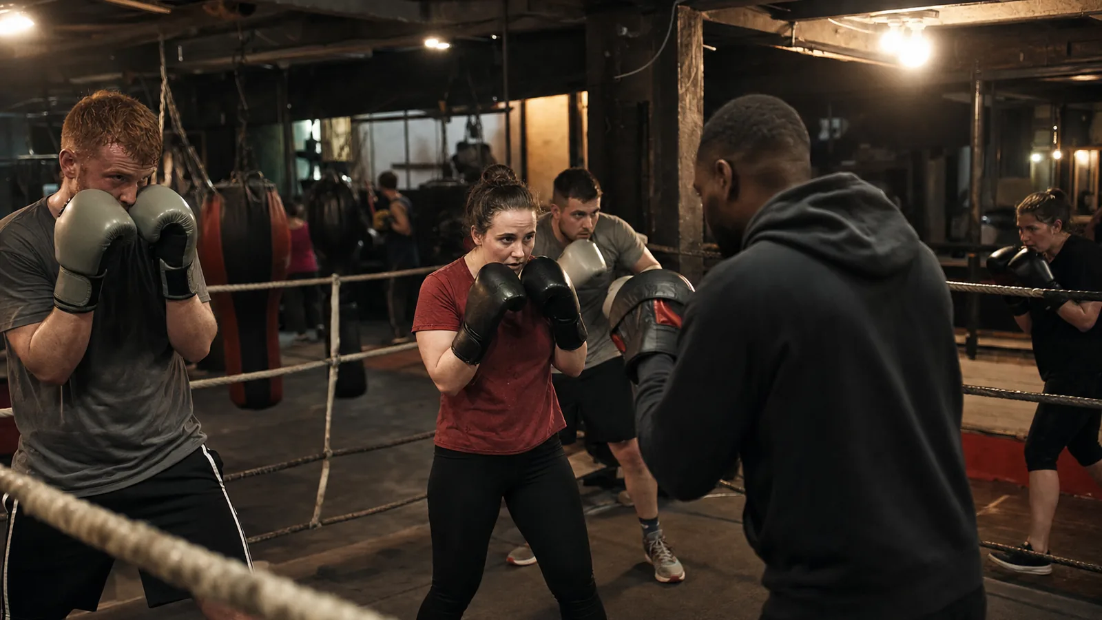 Boxing technique session for beginners