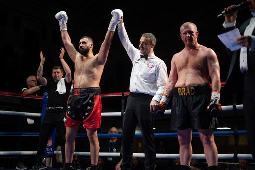 Victory - hand raised after professional bout